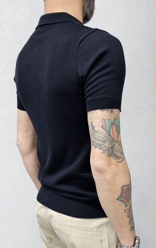 Polo uomo elastica Manica corta zip s,m,l,xl,xxl cotone filo