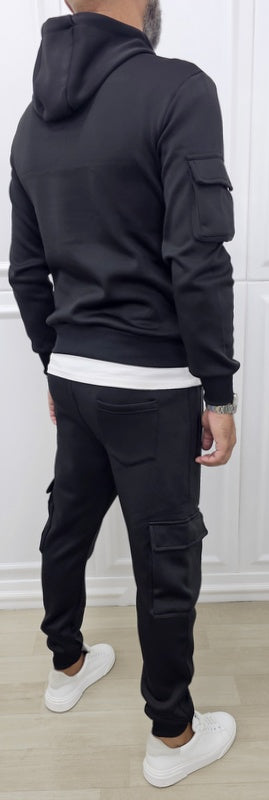 Tuta Tech cargo Limited Cappuccio Completo felpata grigio,nero s,m,l,xl,xxl