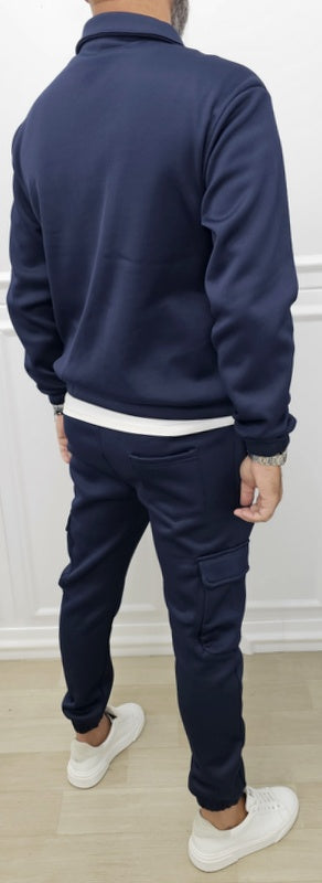 COMPLETO CARGO DISTRICT GIACCA+PANTALONE FELPATO NIDO D'APE S.M.L.XL.XXL
