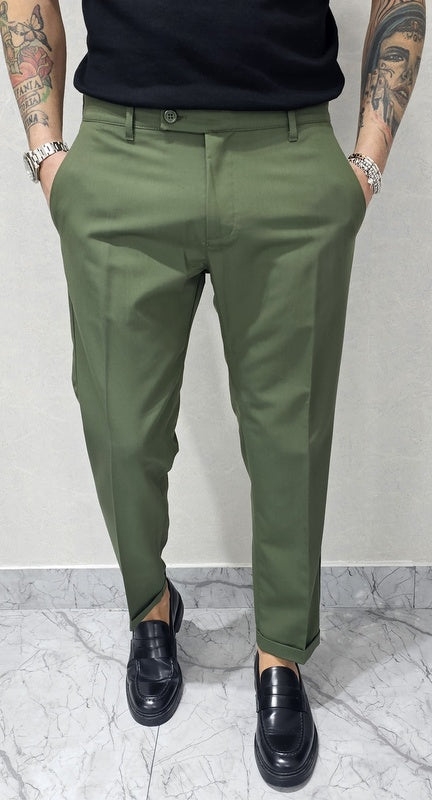 Pantalone Uomo Capri tessuto morbido elastico italy tasche molla bottone 44,46,48,50,52