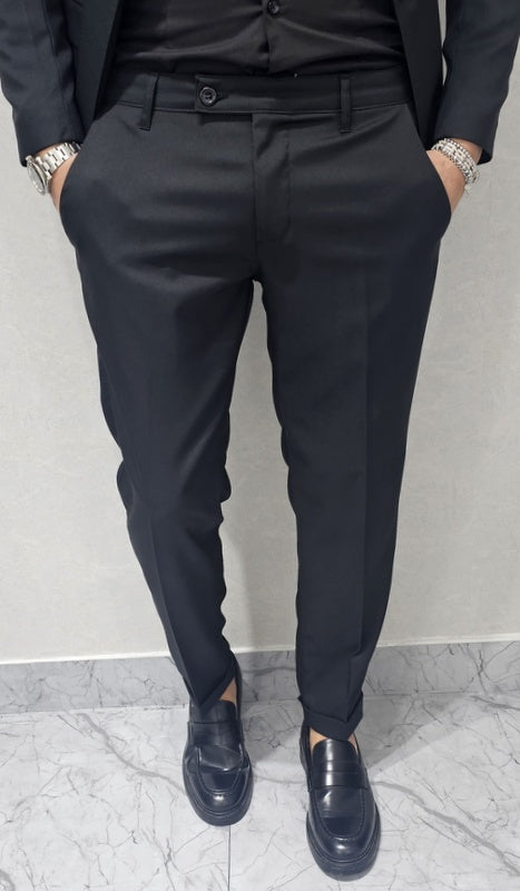 Abito uomo doppiopetto+camicia+cravatta Tinta Unita Nero made in italy  44,46,48,50,52,54