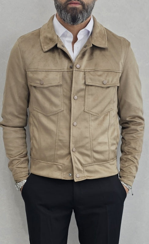 Giubbino uomo Scamosciato corto Primaverile 3 colori S,M,L,XL,XXL