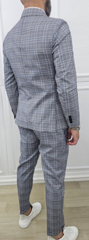 Abito completo 2 bottoni Galles quadri Giacca+Pantalone+Camicia  44,46,48,50,52,54