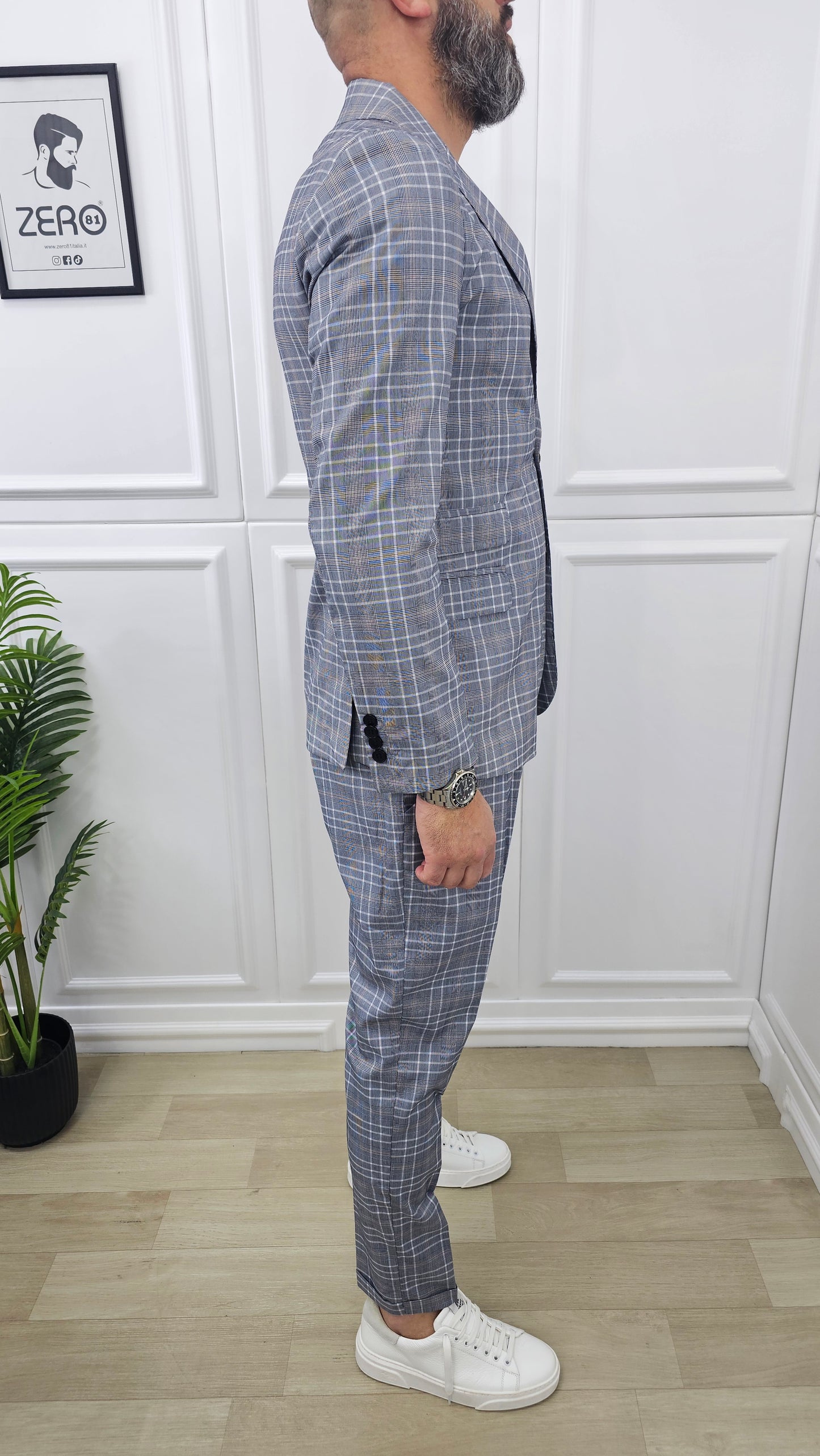 Abito completo 2 bottoni Galles quadri Giacca+Pantalone+T.shirt  44,46,48,50,52,54