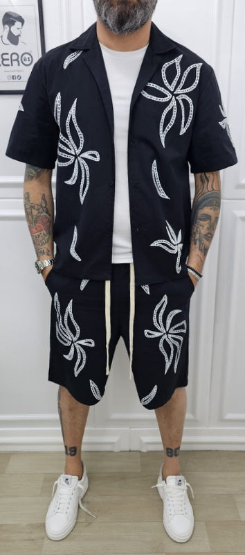 COMPLETO DUBAI BERMUDA+CAMICIA+T-SHIRT 2 COLORI S.M.L.XL.XXL