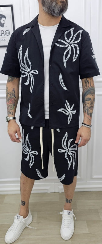 COMPLETO DUBAI BERMUDA+CAMICIA+T-SHIRT 2 COLORI S.M.L.XL.XXL