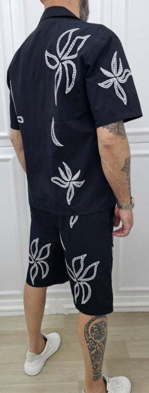 COMPLETO DUBAI BERMUDA+CAMICIA+T-SHIRT 2 COLORI S.M.L.XL.XXL