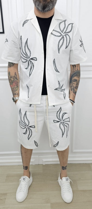 COMPLETO DUBAI BERMUDA+CAMICIA+T-SHIRT 2 COLORI S.M.L.XL.XXL