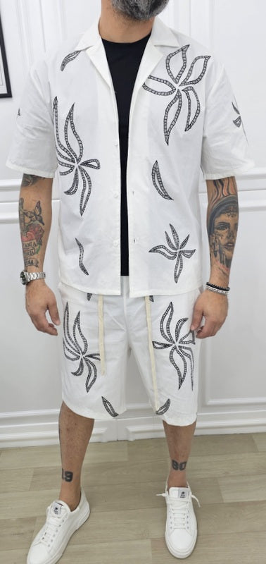 COMPLETO DUBAI BERMUDA+CAMICIA+T-SHIRT 2 COLORI S.M.L.XL.XXL