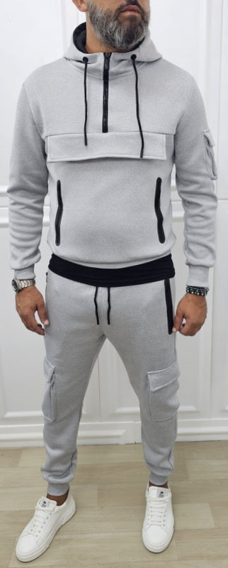 Tuta Tech cargo Limited Cappuccio Completo felpata grigio,nero s,m,l,xl,xxl