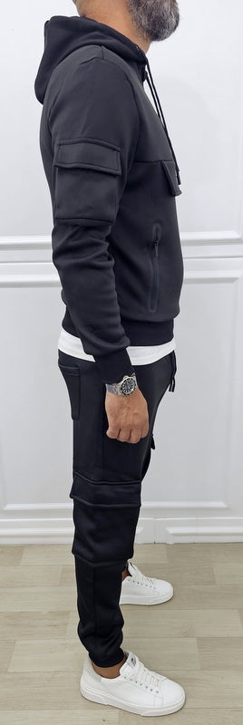 Tuta Tech cargo Limited Cappuccio Completo felpata grigio,nero s,m,l,xl,xxl