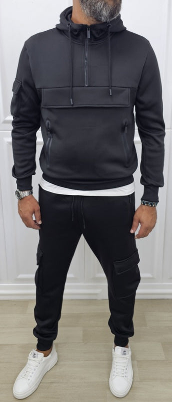 Tuta Tech cargo Limited Cappuccio Completo felpata grigio,nero s,m,l,xl,xxl