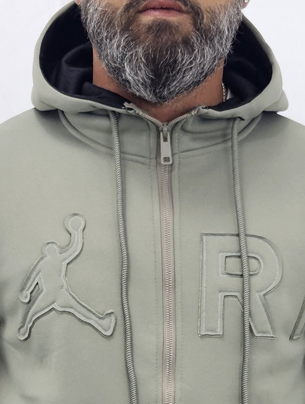 Tuta Paris Rilievo Basic Felpata Cappuccio Verde, Nero, Grigio ,s,m,l,xl,xxl