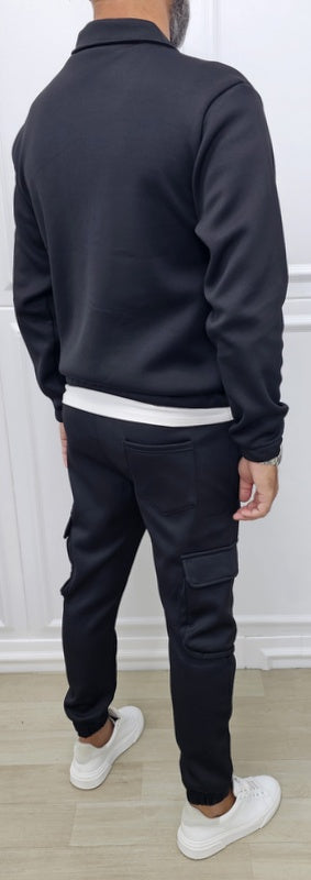 COMPLETO CARGO DISTRICT GIACCA+PANTALONE FELPATO NIDO D'APE  S.M.L.XL.XXL