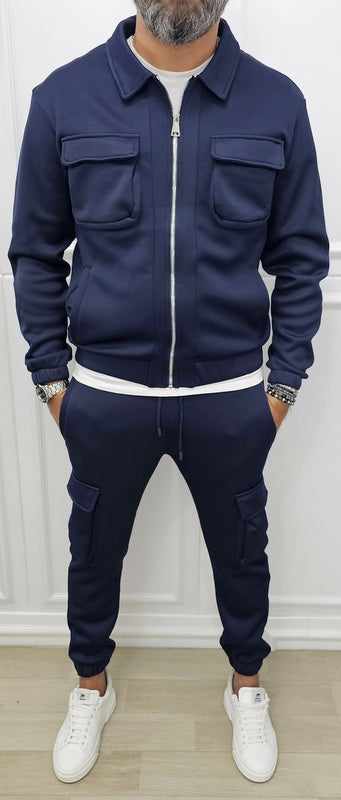 COMPLETO CARGO DISTRICT GIACCA+PANTALONE FELPATO NIDO D'APE  S.M.L.XL.XXL