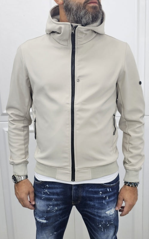 Giubbino uomo Cappuccio STORM TECH Nero/ Verde /Crema s,m,l,xl,xxl