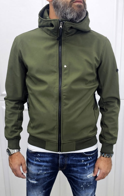 Giubbino uomo Cappuccio STORM TECH Nero/ Verde /Crema s,m,l,xl,xxl