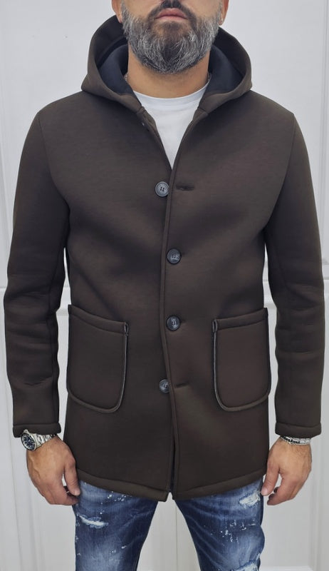 Cappotto Uomo cappuccio termico Scuba Tech  Blu, Nero, Grigio, Testa di Moro s,m,l,xl,xxl