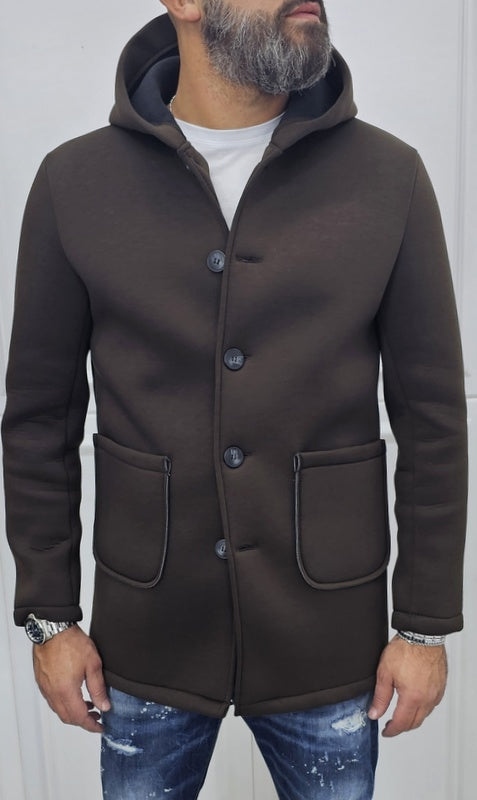Cappotto Uomo cappuccio termico Scuba Tech  Blu, Nero, Grigio, Testa di Moro s,m,l,xl,xxl