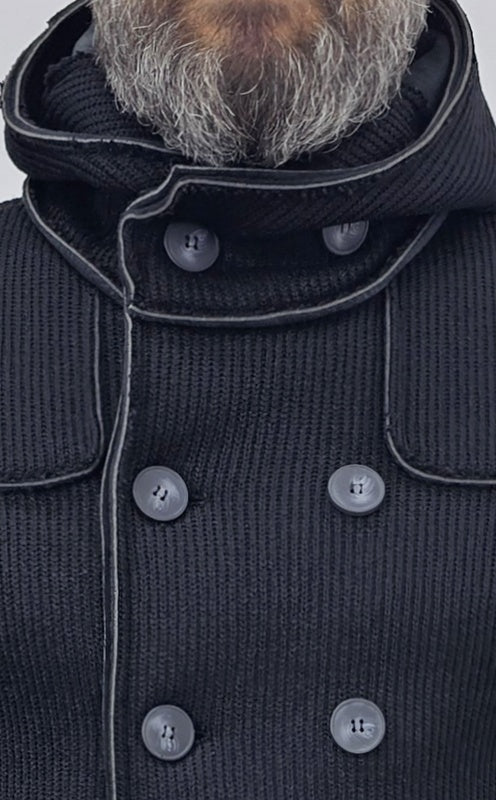 Cappotto Doppiopetto Scuba Deluxe Cappuccio Termico a coste Invernale Italy  Blu, Nero, Crema s,m,l,xl,xxl
