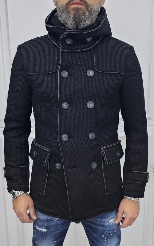 Cappotto Doppiopetto Scuba Deluxe Cappuccio Termico a coste Invernale Italy  Blu, Nero, Crema s,m,l,xl,xxl