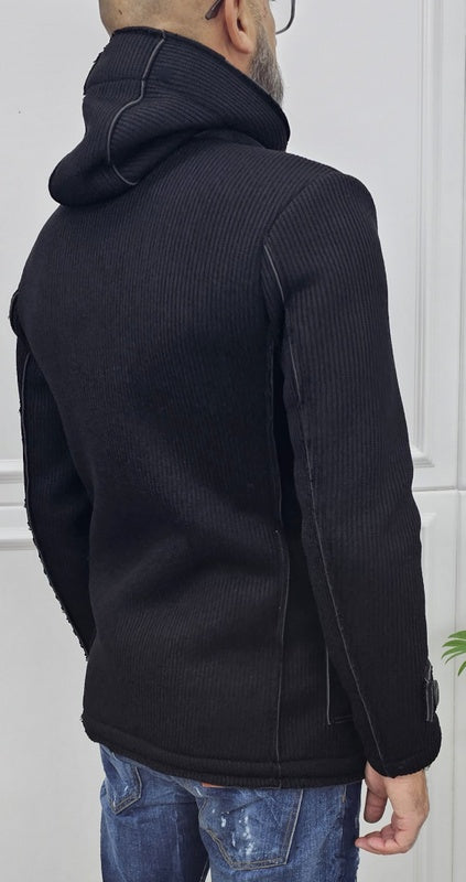 Cappotto Doppiopetto Scuba Deluxe Cappuccio Termico a coste Invernale Italy  Blu, Nero, Crema s,m,l,xl,xxl