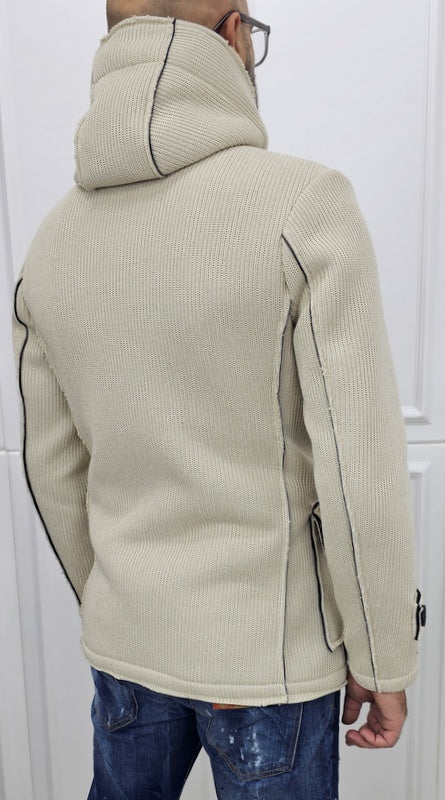 Cappotto Doppiopetto Scuba Deluxe Cappuccio Termico a coste Invernale Italy  Blu, Nero, Crema s,m,l,xl,xxl