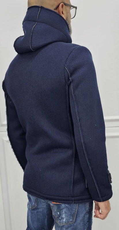 Cappotto Doppiopetto Scuba Deluxe Cappuccio Termico a coste Invernale Italy  Blu, Nero, Crema s,m,l,xl,xxl