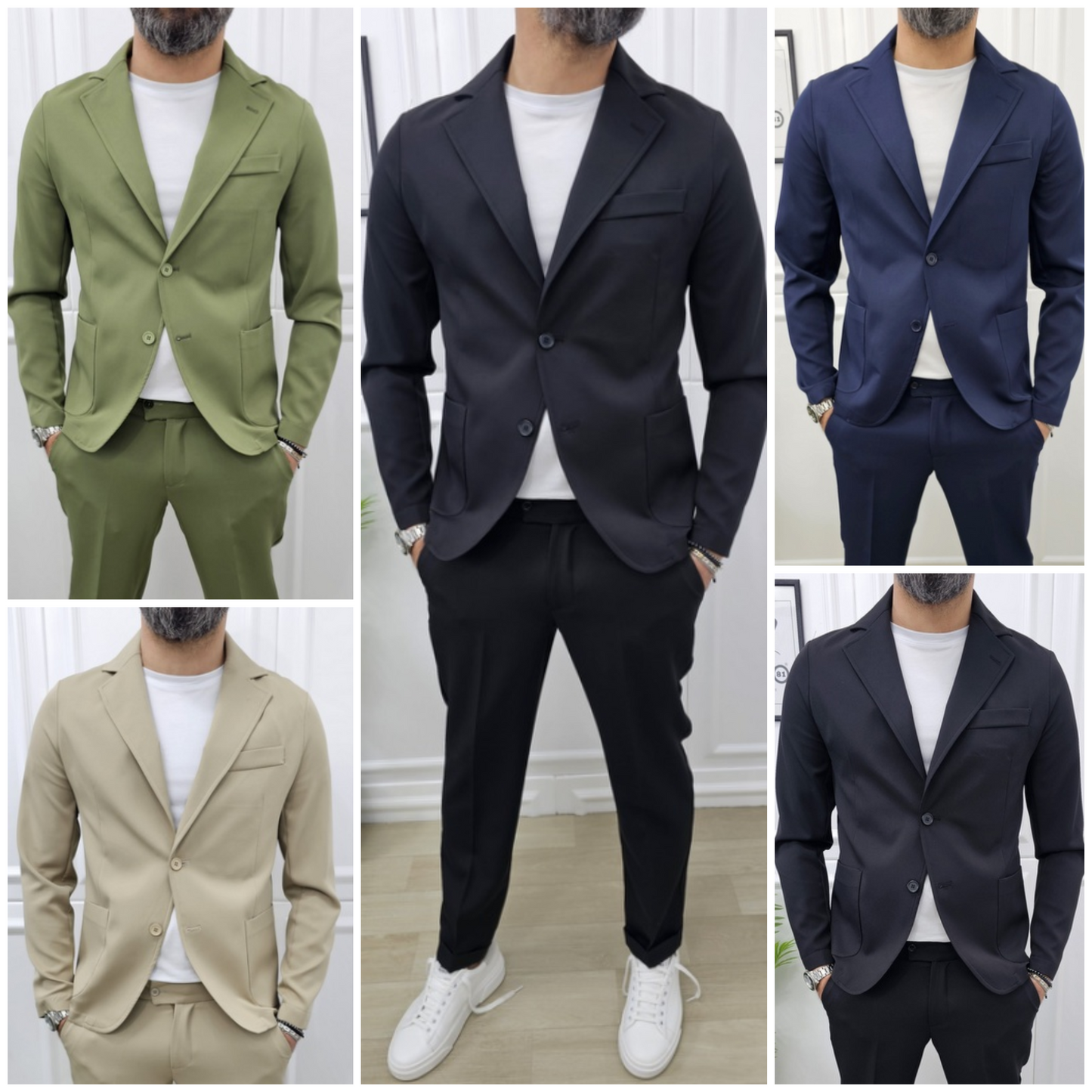Abito Sharm completo 2 bottoni giacca+pantalone+T-shirt 44,46,48,50,52,54