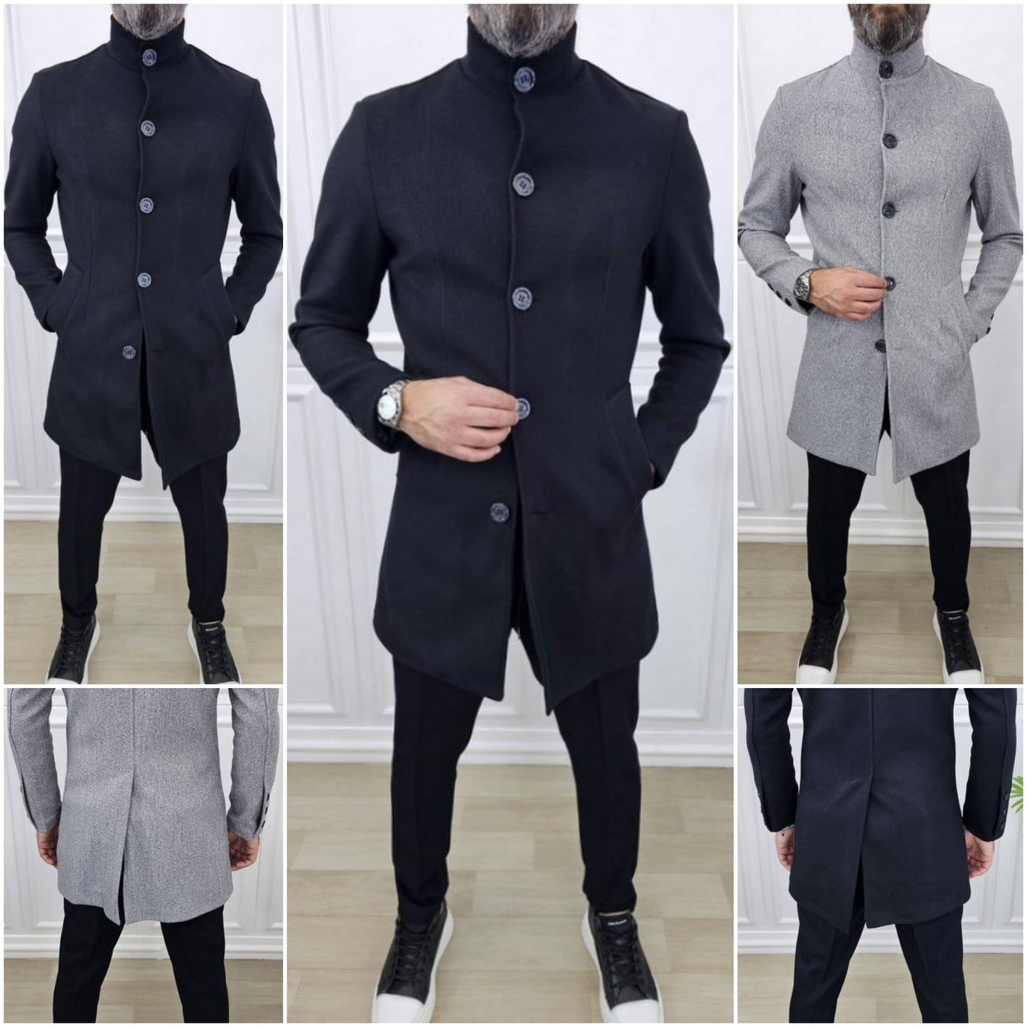 Cappotto Uomo Coreana  Nero/GRIGIO  invernale elastico s,m,l,xl,xxl