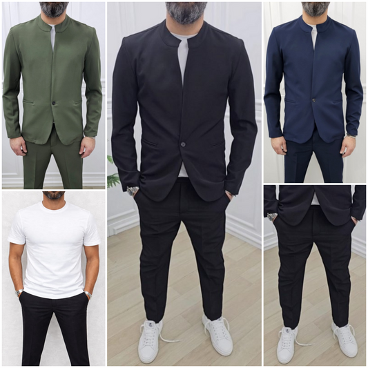 Completo Coreano 1 bottone Giacca+Pantalone+T-shirt  44,46,48,50,52