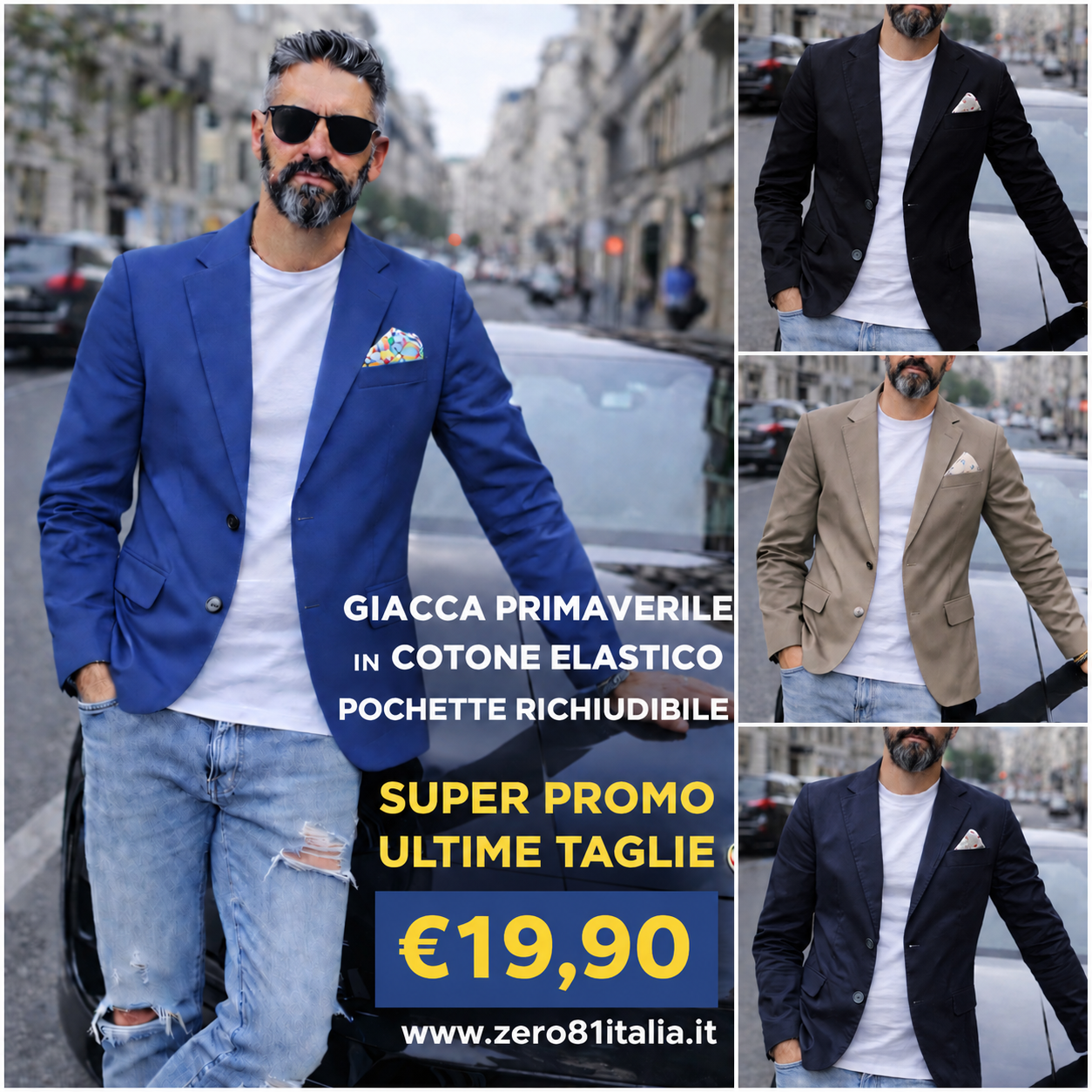 GIACCA UOMO PRIMAVERILE  2 BOTTONI  44.46.48.50.52.54