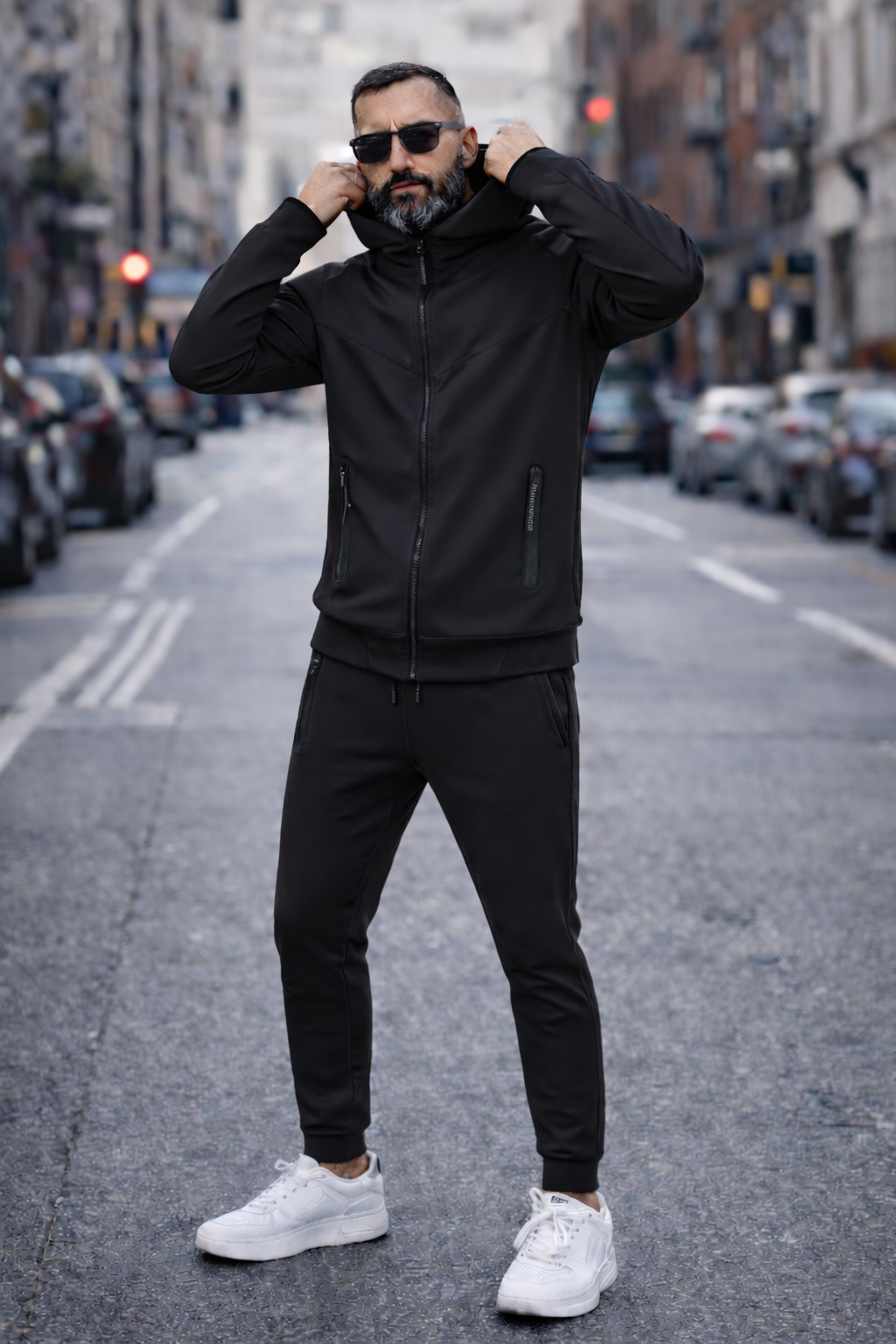 Tuta Tech Primaverile Cappuccio Grigio, Nero, Panna, Fango s,m,l,xl,xxl