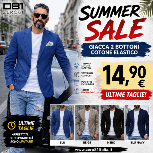 GIACCA UOMO PRIMAVERILE  2 BOTTONI  44.46.48.50.52.54