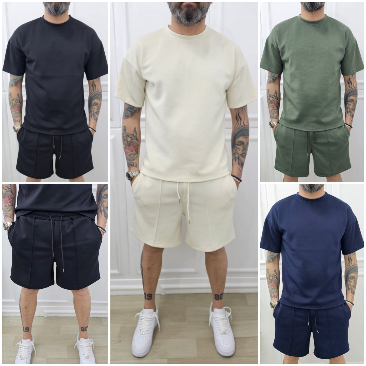 COMPLETO SCUBA BERMUDA+T-SHIRT 4 COLORI S.M.L.XL.XXL
