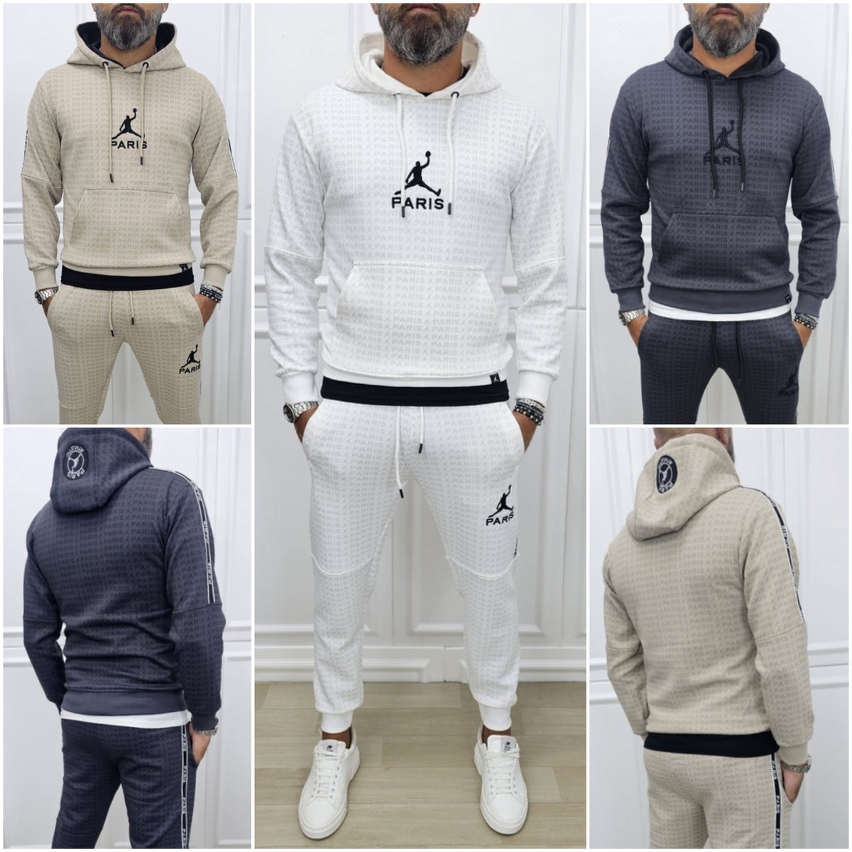 Tuta Paris revolution Cappuccio Grigio, Nero, sabbia,s,m,l,xl,xxl