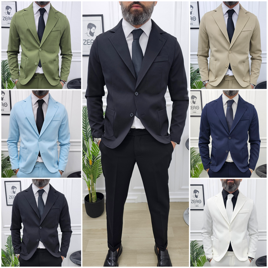 Abito Sharm completo 2 bottoni Giacca+pantalone+camicia+cravatta 44,46,48,50,52,54