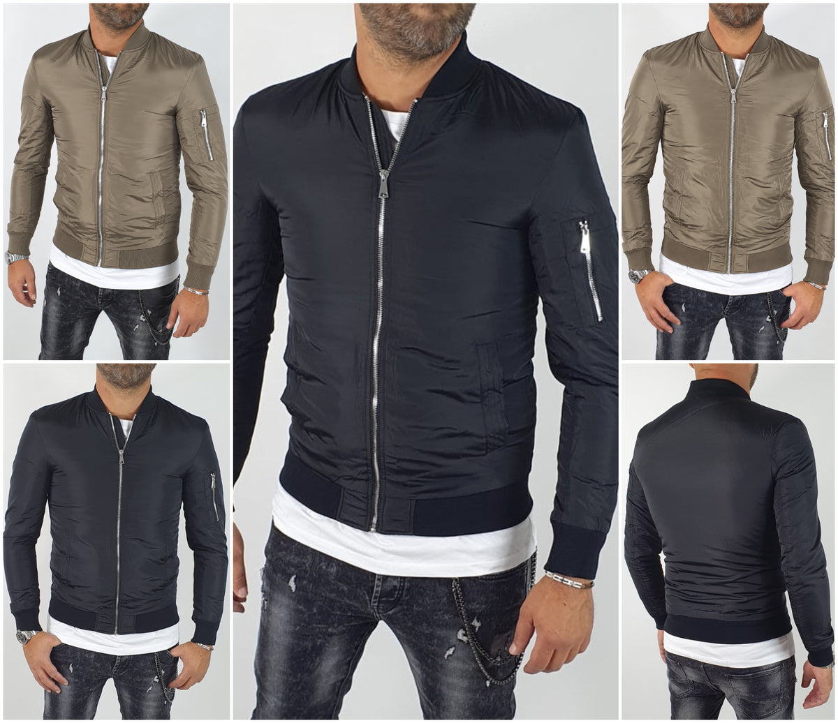 Giubbino  uomo Bomber Black Force  Foderato Nero/Tortora  S,M,L,XL,XXL