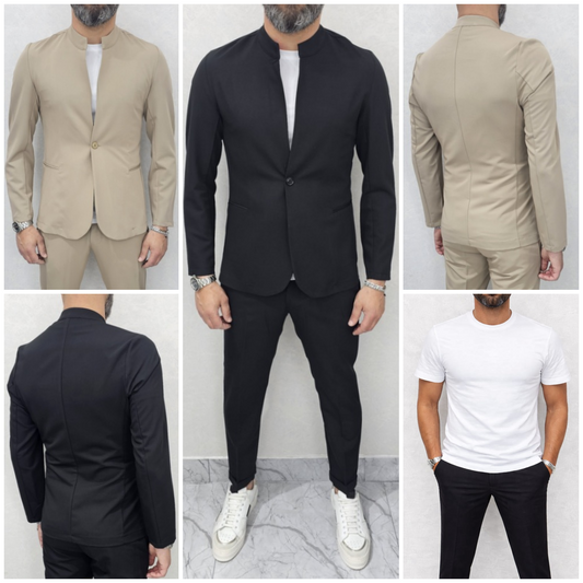 Completo Coreano 1 bottone slim Italy Giacca+Pantalone+T-shirt  44,46,48,50,52