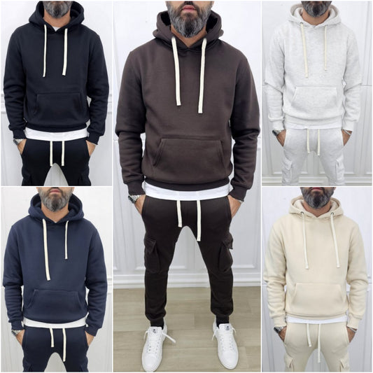 Tuta Cargo Felpata invernale Cappuccio Completo 5 colori s,m,l,xl,xxl,3xl