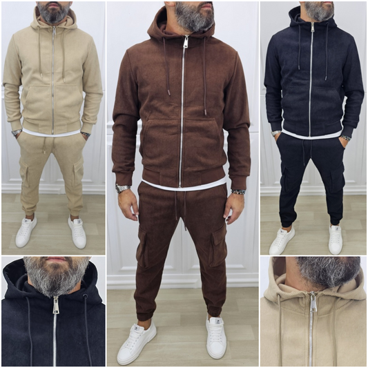 Tuta cargo VELVET STRIPE Cappuccio Completo velluto a coste 3 colori s,m,l,xl,xxl