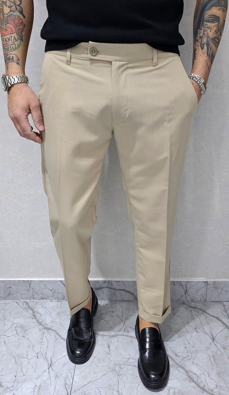 Pantalone Uomo Capri tessuto morbido elastico italy tasche molla bottone 44,46,48,50,52