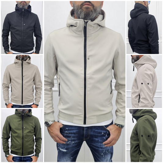 Giubbino uomo Cappuccio STORM TECH Nero/ Verde /Crema/Tortora  s,m,l,xl,xxl