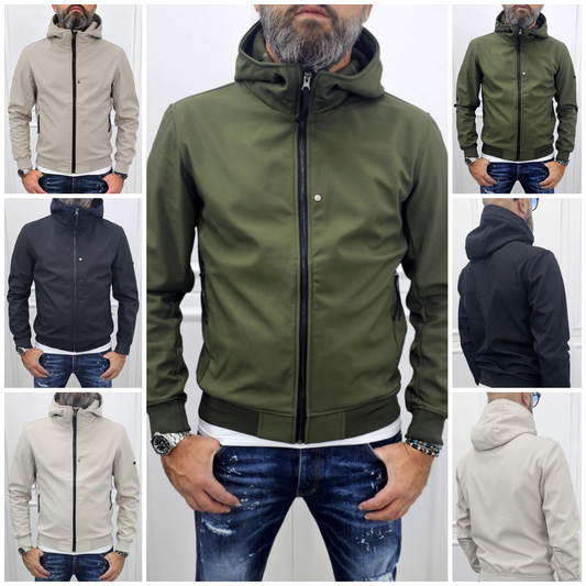 Giubbino uomo Cappuccio STORM TECH Nero/ Verde /Crema/Tortora  s,m,l,xl,xxl