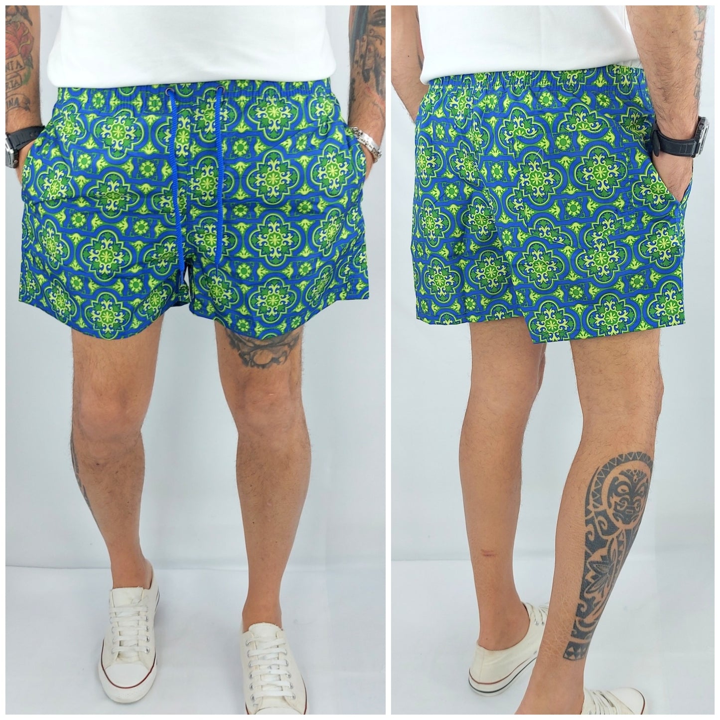 Costume Da Bagno Uomo Mare Sicilia Bermuda Fiori Pantaloncino Corto Boxer Slip