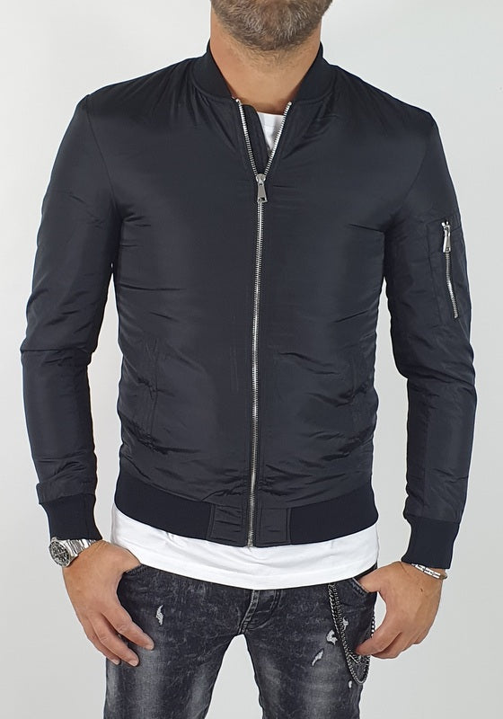 Giubbino  uomo Bomber Black Force  Foderato Nero S,M,L,XL,XXL