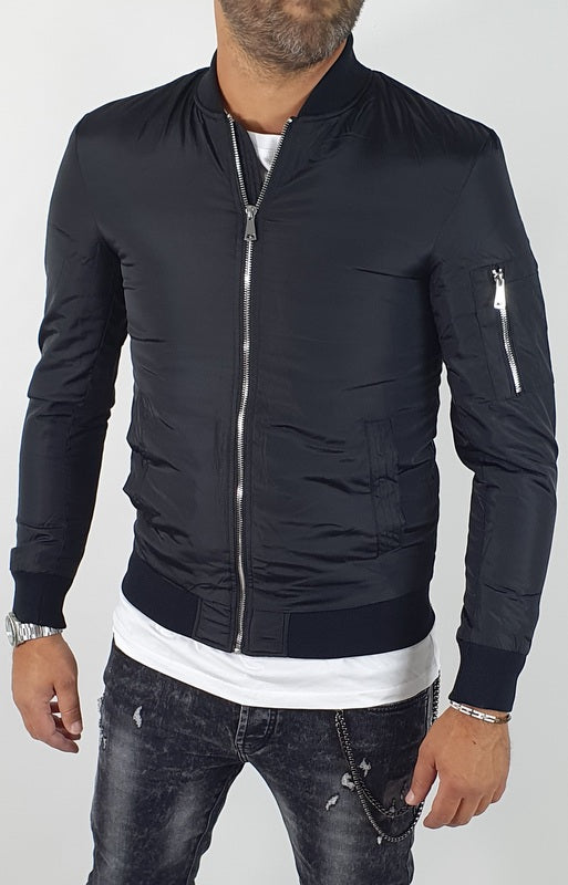Giubbino  uomo Bomber Black Force  Foderato Nero S,M,L,XL,XXL
