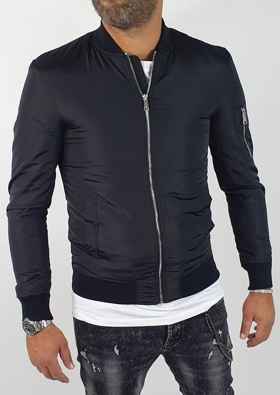 Giubbino  uomo Bomber Black Force  Foderato Nero S,M,L,XL,XXL