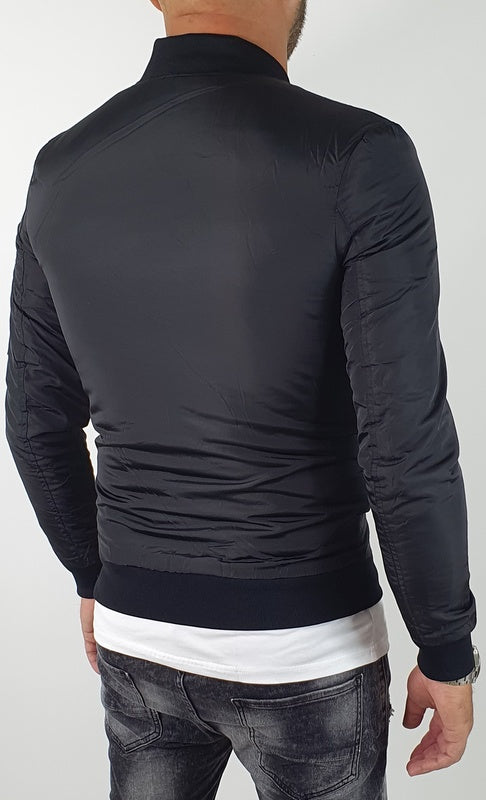 Giubbino  uomo Bomber Black Force  Foderato Nero S,M,L,XL,XXL